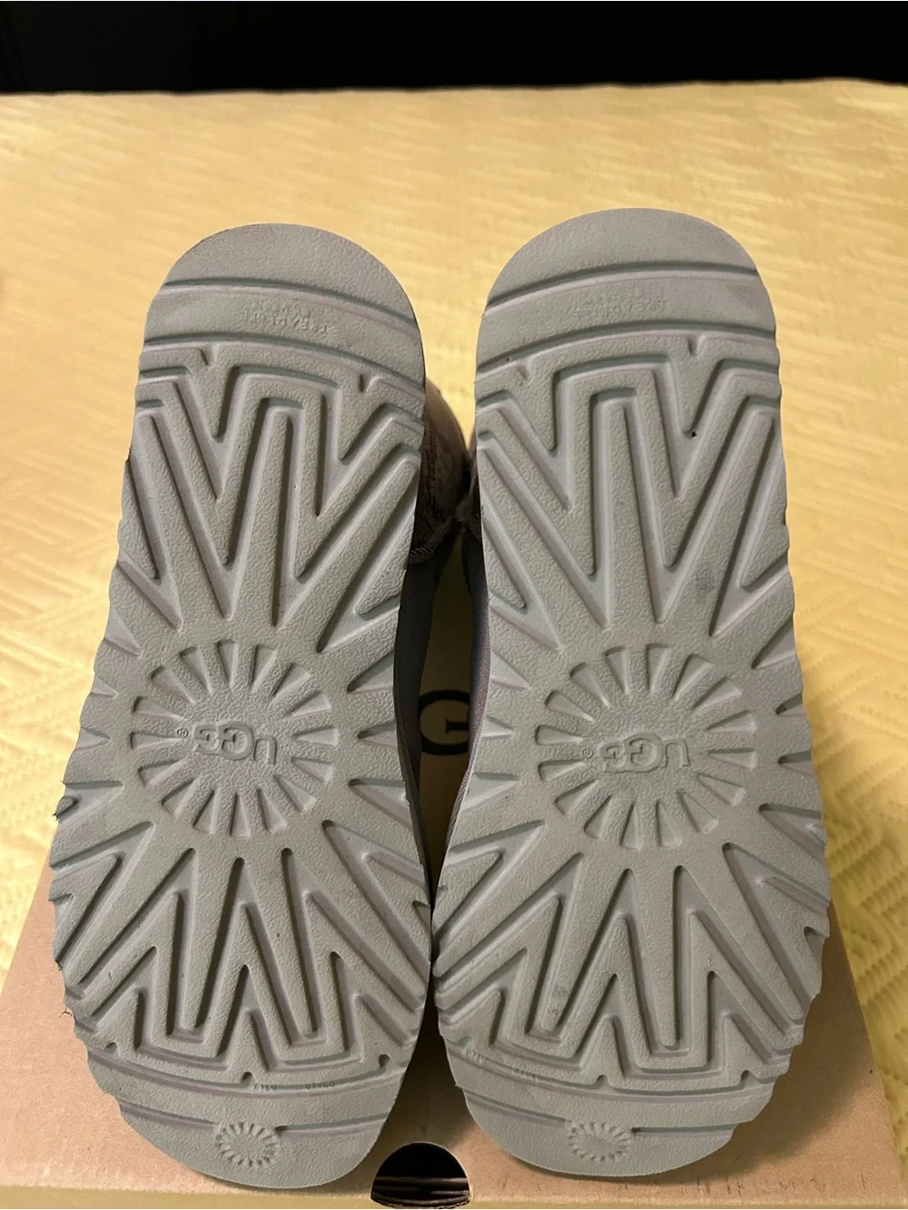 UGG Women's Short Winter Boots in Light Gray Suede